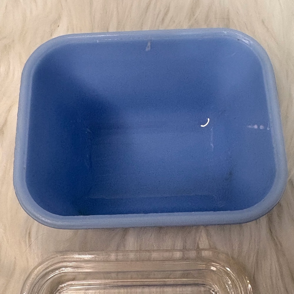 Antique Delphine Blue Glass Pyrex Container - Picture 4 of 6